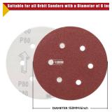 100 PCS 6 Inch Sanding Discs 120 Grit, 6 Hole Hook and Loop Sandpaper, Round Orbital Sand Paper Discs for Sander - Retail: $18