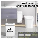 kaylowe Bathroom Automatic Trash Can 2.6 Gallon Touchless Small Trash Cans 2Pack Slim Motion Sensor Smart Garbage Bin for Commercial Office, Bedroom, Bathroom, Living Room, Black White - Retail: $29