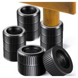 Nixeton Round Furniture Risers 4-Packs Adjustable Table Leg Extenders, Stackable(1.3"-3.7" High) Heavy Duty Anti-Slip Bed Risers for Couch, Desk, Chair, Cabinet, Dorm Underbed Storage(Black, 3-Layers)