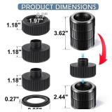 Nixeton Round Furniture Risers 4-Packs Adjustable Table Leg Extenders, Stackable(1.3"-3.7" High) Heavy Duty Anti-Slip Bed Risers for Couch, Desk, Chair, Cabinet, Dorm Underbed Storage(Black, 3-Layers)