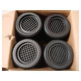 Nixeton Round Furniture Risers 4-Packs Adjustable Table Leg Extenders, Stackable(1.3"-3.7" High) Heavy Duty Anti-Slip Bed Risers for Couch, Desk, Chair, Cabinet, Dorm Underbed Storage(Black, 3-Layers)