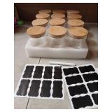 EkkoVla 12 oz Glass Food Storage Jar with Bamboo Lid, 12 Pack Borosilicate Glass Airtight Kitchen Storage Containers Sets, Clear Kitchen Canister for Coffee Bean, Nuts, Candy, Cookie, Spices, Tea - Re