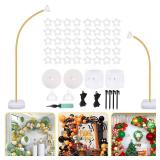 AerWo Balloon Arch Kit 9.35FT & 6FT, Free Bending Half Balloon Arch Stand with Base, Floor Gold Balloon Arch Frame Backdrop for Wedding Birthday Party Baby Shower Yard Lawn Home Christmas Decorations 