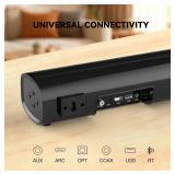 HDMI Sound Bar Smart TV, Home Theater Surround Sound Bars, TV Speakers Sounds Bar Bluetooth HDMI AUX OPT COAX USB Home Audio Surrounds Sounds System For PC Projector Game News/Music/Movie, Black - Ret