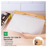 Libreshine 15 Inch Parchment Paper Dispenser with Cutter for Costco-Sized Roll, Bamboo Kitchen Drawer Organizer for Foil & Wax Paper, Wall-Mounted Large Food Wrap Holder - Retail: $30