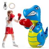 Kids Punching Bag 3-8 with Air Pump, Toddler Punching Bags for Kids, Inflatable Dinosaur Toy with Bounce- Back Action, Safe Gifts for Boys & Girls Age 3-5 Add Tossing Game - Retail: $24