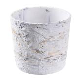 Ekirlin 7 Inch Natural Ore Textures Plant Pot, Resin Outdoor Planters with Drainage Hole, Removable Rubber Stopper and Non-Slip Soft Pad,Weatherproof Decorative Pot for Indoor/Garden Plants - Retail: 