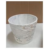 Ekirlin 7 Inch Natural Ore Textures Plant Pot, Resin Outdoor Planters with Drainage Hole, Removable Rubber Stopper and Non-Slip Soft Pad,Weatherproof Decorative Pot for Indoor/Garden Plants - Retail: 