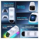 Controller Charger for PS5, Dual Charging Dock Station for PlayStation 5 Dualsense & Edge with RGB Light, Fast PS5 Dual Controller Charging Station with Cable for PlayStation Games - Retail: $13