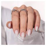 BTArtbox White Press On Nails Short - Soft Gel Press on Nails Almond, White Glue on Nails with Nail Glue, Reusable Stick on Nails in 16 Sizes, Cream Puff - Retail: $12