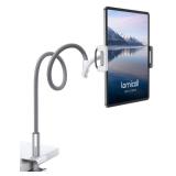 Lamicall Gooseneck Tablet Holder, Tablet Stand : Flexible Arm Clip Tablet Mount Gifts, Compatible with iPad mini Pro Air, Kindle, Switch, Galaxy Tabs, More 4.7-10.5" Devices - Gray - Retail: $20