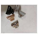 4 Pcs Acrylic Hair Claw Clips Glitter Non Slip Hair Barrette Jaw Clamps Ponytail Holder Hair Accessories for Women and Girls (Glitter Sides Need Glued) - Retail: $10