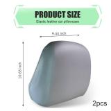 Shakas 2 PCS Cars Headrest Covers, Full Wrap-around Non-marking Fit Anti-scratch Protector, Waterproof Leather Portable Reusable Elastic Dust Cover, for Most Cars Seat Headrest Accessories (Gray #M) -