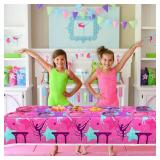 Gymnastics Birthday Party Decorations, Gymnastics Party Plates, Napkins, Forks, Tableware Sets for Gymnastics Party Supplies, Your Little Dance Gymnasts with Gymnastics, Serves 25 (Gymnastics) - Retai