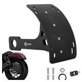 Universal Curved Motorcycle License Plate Bracket With Light Rear Axel Motorcycle License Plate Relocation Holder Side Mount Tag Frame For Rebel 500 Ruckus YZF R6 R7 R8 Vulcan S 650 MT03 MT09 TW200 - 