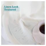 BGment Ivory Cream Short Linen Sheer Curtains 48 Inch Length for Small Windows, Grommet Light Filtering Casual Windows Textured Privacy Curtains for Bedroom/Living Room, 2 Panels (Each 38 x 48 Inch) -