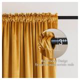MIULEE Mustard Yellow Velvet Curtains Thermal Insulated Blackout Curtain Fall Drapes for Bedroom Living Room Darkening 84 Inches Long Curtains Panels Rod Pocket Set of 2 52 by 84 by 2 - Retail: $49