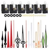 Mudder 6 Pieces High Torque Long Shaft Clock Movement Mechanism with Pasters, Hooks and 6 Different Pairs of Hands Clock Repair Parts Replacement (20 mm/ 0.78 Inches) - Retail: $16