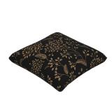 ZYLITHO Boho Flowers Throw Pillow Covers Black Gold Floral Leaves Square Pillow Cases 18x18 Inch Set of 2 Vintage Flower Leaf Pillowcase Decorative Cushion Cover for Home Bedroom Couch Sofa - Retail: 