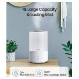 Pharata Humidifiers for Bedroom, 4.0L Humidifier with Essential Oil Diffuser, Top Fill Ultrasonic Cool Mist Humidifier for Large Room, Sleep Mode, Adjustable mist output, Auto Shut-Off - Retail: $141