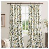 MUSSEL White Luxury Velvet Floral Curtains 84 inches for Living Room,Vintage Victorian Botanical Blackout Curtain Drapes,2 Panels Mid Century Art Deco Bird Flower Window Curtains for Bedroom - Retail: