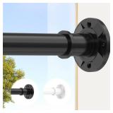 Tension Curtain Rod 31-88 inch Black Shower Curtain Rods for Bathroom Adjustable Curtain Rods No Drilling for Windows Spring Rod for Closet Tension Or Screw Mount Easy Install Non Slip, No Rust - Reta