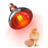 Tobebright Heat Lamp Bulbs for Chickens Coop Brooder,250 Watt Reptile Heat Lamp Bulb Infrared Red Light for Chicks,Birds,Ducks,Dogs,Cats (Heating Lamp Not Included)