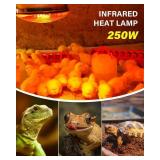 Tobebright Heat Lamp Bulbs for Chickens Coop Brooder,250 Watt Reptile Heat Lamp Bulb Infrared Red Light for Chicks,Birds,Ducks,Dogs,Cats (Heating Lamp Not Included)