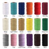 flipped (109 Yards/1.5mm/35 Cotton Baker Twine DIY Craft Macrame Natural Cotton Rope Craft Making Knitting String Rope DIY Wedding Decor Supply Christmas Wrapping (deep Blue)