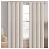 H.VERSAILTEX Light Blocking Curtain for Living Room Thermal Insulated Window Treatment Panel/Drape for Dining Room, Elegant Soft Curtain for Bedroom Grommet Top One Panel (Ivory - 52x84 Inches)