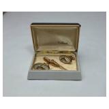 Anson Fish Cufflinks and Tie Clip Set