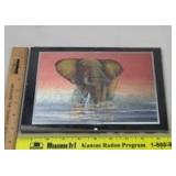 African Elephant Wildlife metallic in Frame