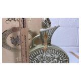 Jim Beam 150 Month Sage Green Decanter with Yellow Roses