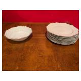Bristol china White Dinnerware Set with Silver Trim S-3213