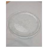 Clear Glass Floral Pattern Plates And Bowls