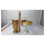 Gold Rimmed Glass Dessert Set
