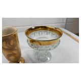 Gold Rimmed Glass Dessert Set
