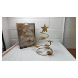 Spiral Gold Star Candle Holder