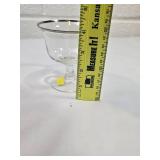 Silver Rim Champagne Coupe Glass Set