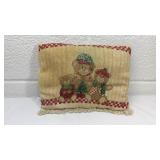 Holiday Teddy Bear Cross Stitch Decorative Pillow