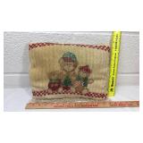 Holiday Teddy Bear Cross Stitch Decorative Pillow