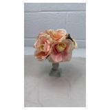 Peach Rose Silk Flower Arrangement