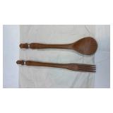 Hand-Carved Wooden Serving Fork