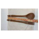 Hand-Carved Wooden Serving Fork