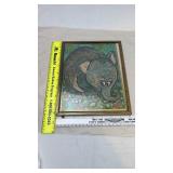 Whimsical Elephant Wall Art in Gold Frame