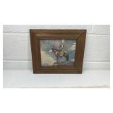 Native American Warrior on Horseback Framed Art Print