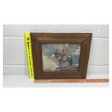 Native American Warrior on Horseback Framed Art Print