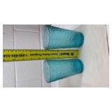 Turquoise Dinnerware Set with Textured Glasses