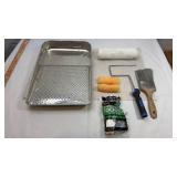 Paint Tool and Supply Set with Metal Paint Tray