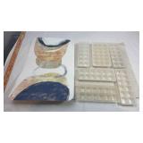 Modern Abstract Art Print Set with Display Trays